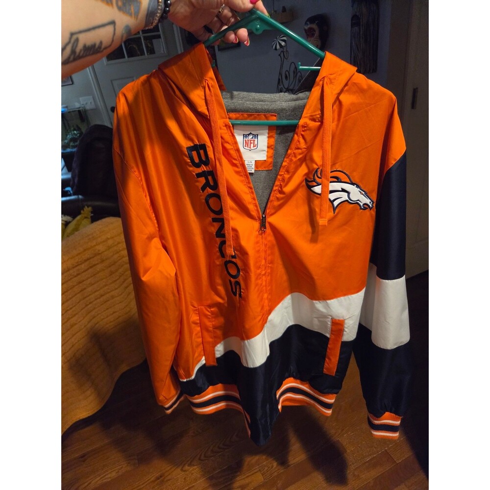 NFL Denver Broncos Reversible Windbreaker Jacket Size Large